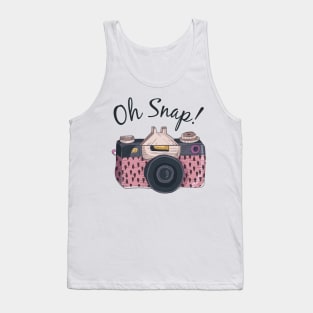 Funny Oh Snap! Vintage Camera Photography Tank Top